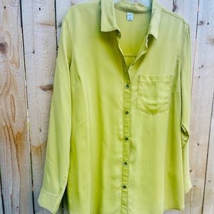 Women's Lime Green Button-Up Shirt